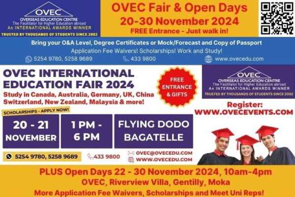 OVEC Double Events: 20 – 30 November 2024 – DO NOT MISS!